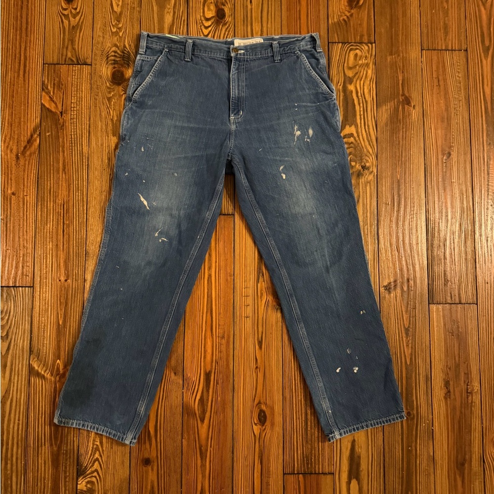 Carhartt Men's Distressed Blue Jeans